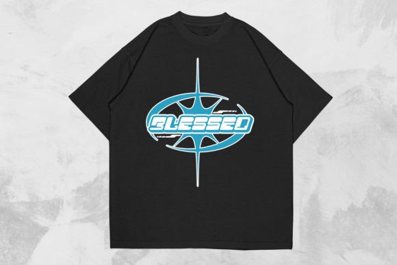 Blessed Y2k Christian T-shirt Design – A Nostalgic Graphic for Faith-Inspired Branding