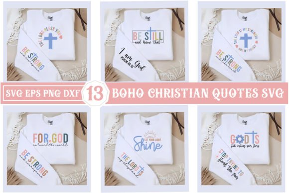 Boho Christian Front Sleeve SVG Bundle – Graphics for T-Shirt Designs