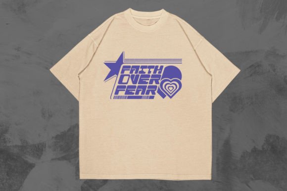 Faith Over Fear Y2k Christian Graphic Design for T-Shirt Creations