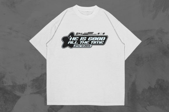 He is God Christian Y2k T-shirt Design: A Bold Graphic for Faith-Based Visual Storytelling