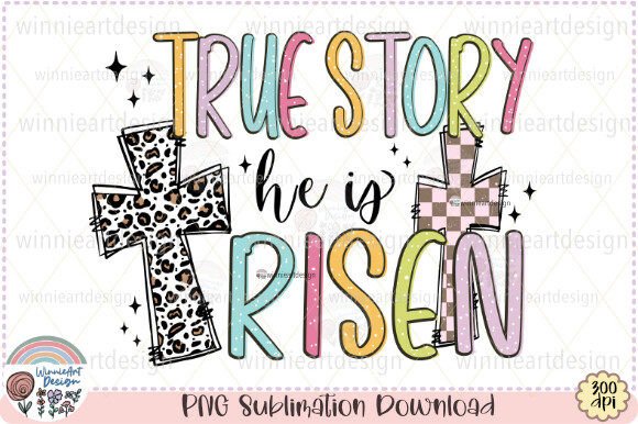 He is Risen Easter Christian Cross PNG for T-Shirt Designs & Graphics