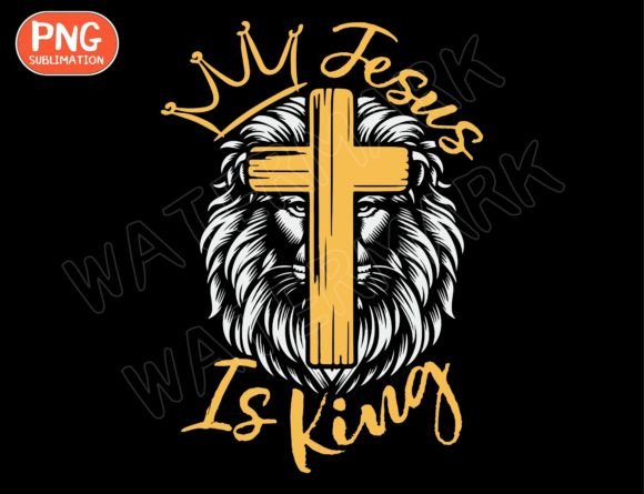 Jesus Is King PNG: A Faith-Filled Graphic for T-Shirt Designs & Handmade Crafts