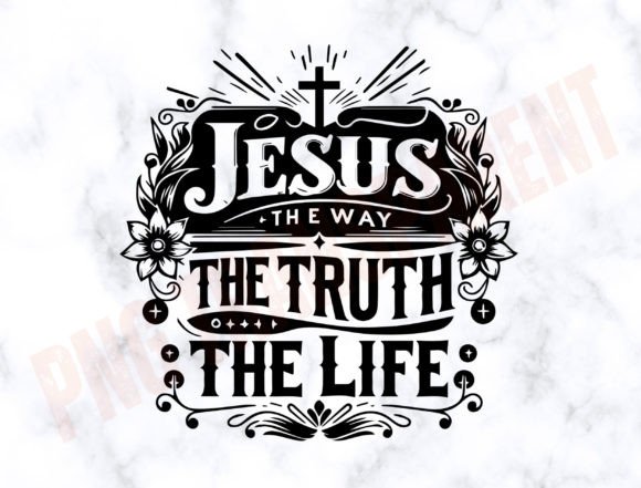 Jesus the Way Bible Verse SVG for T-Shirt Graphics & Digital Designs
